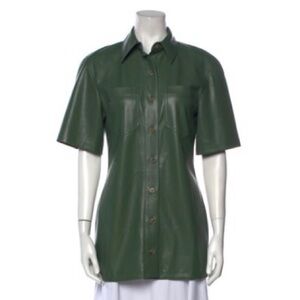 NANUSHKA vegan leather green top. Size 0-4